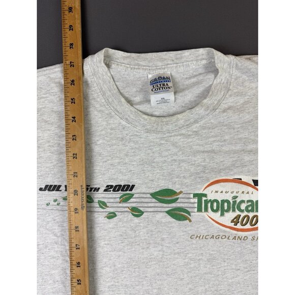 Rare Vintage Y2K Nascar Tropicana 400 Chicago Blues Car Racing Grey 2XL Shirt T - Picture 14 of 14